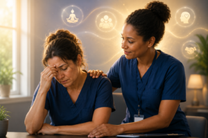 Read more about the article Caregiver Burden and Burnout in Home Health: The MSW’s Clinical Role in Supporting the People Who Support Patients