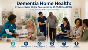 Read more about the article Dementia Home Health: Evidence-Based Clinical Approaches for OT, PT, SLP, and MSW Serving Patients With Cognitive Decline