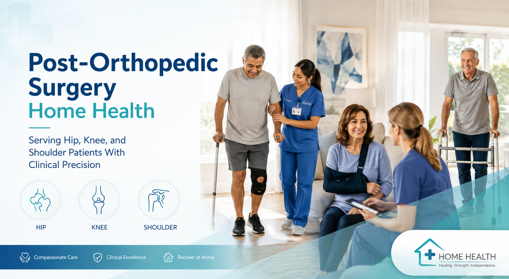 Read more about the article Post-Orthopedic Surgery Home Health: Serving Hip, Knee, and Shoulder Patients With Clinical Precision